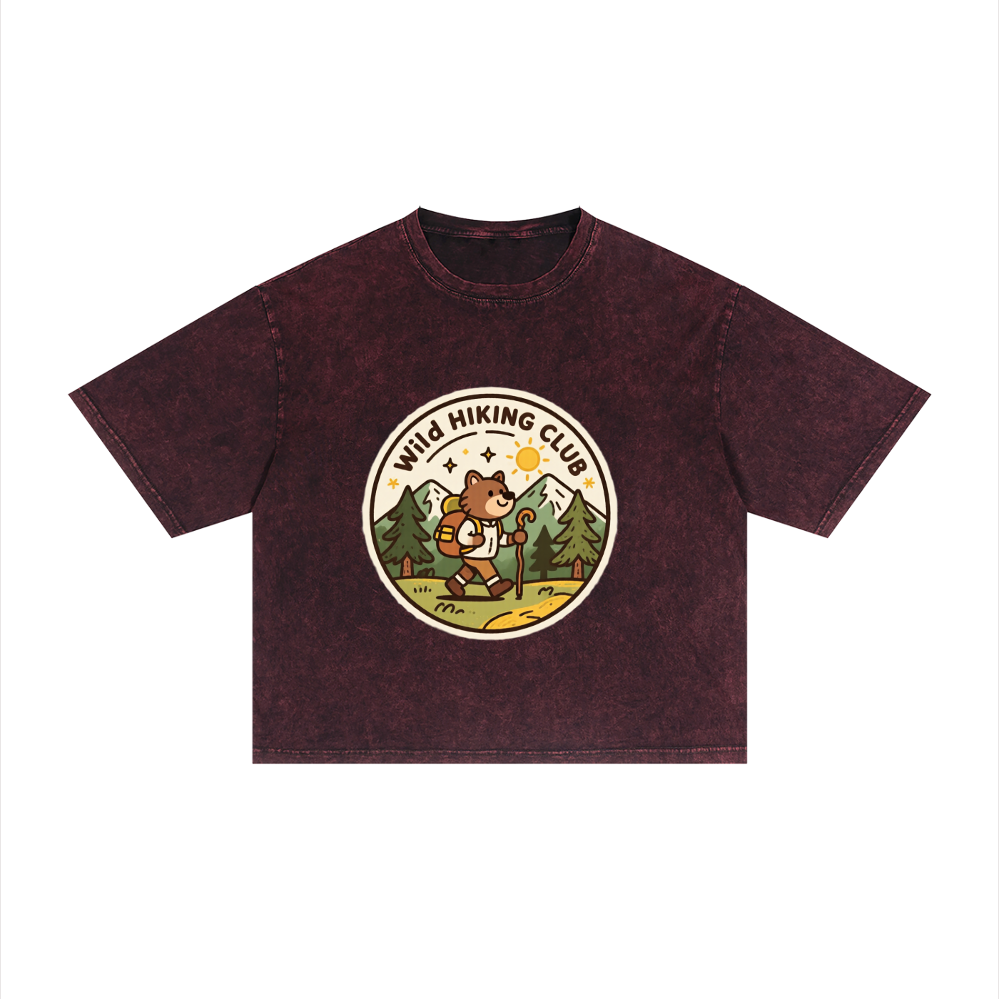 Mineral Wash Boxy Tee | Wild Hiking Club