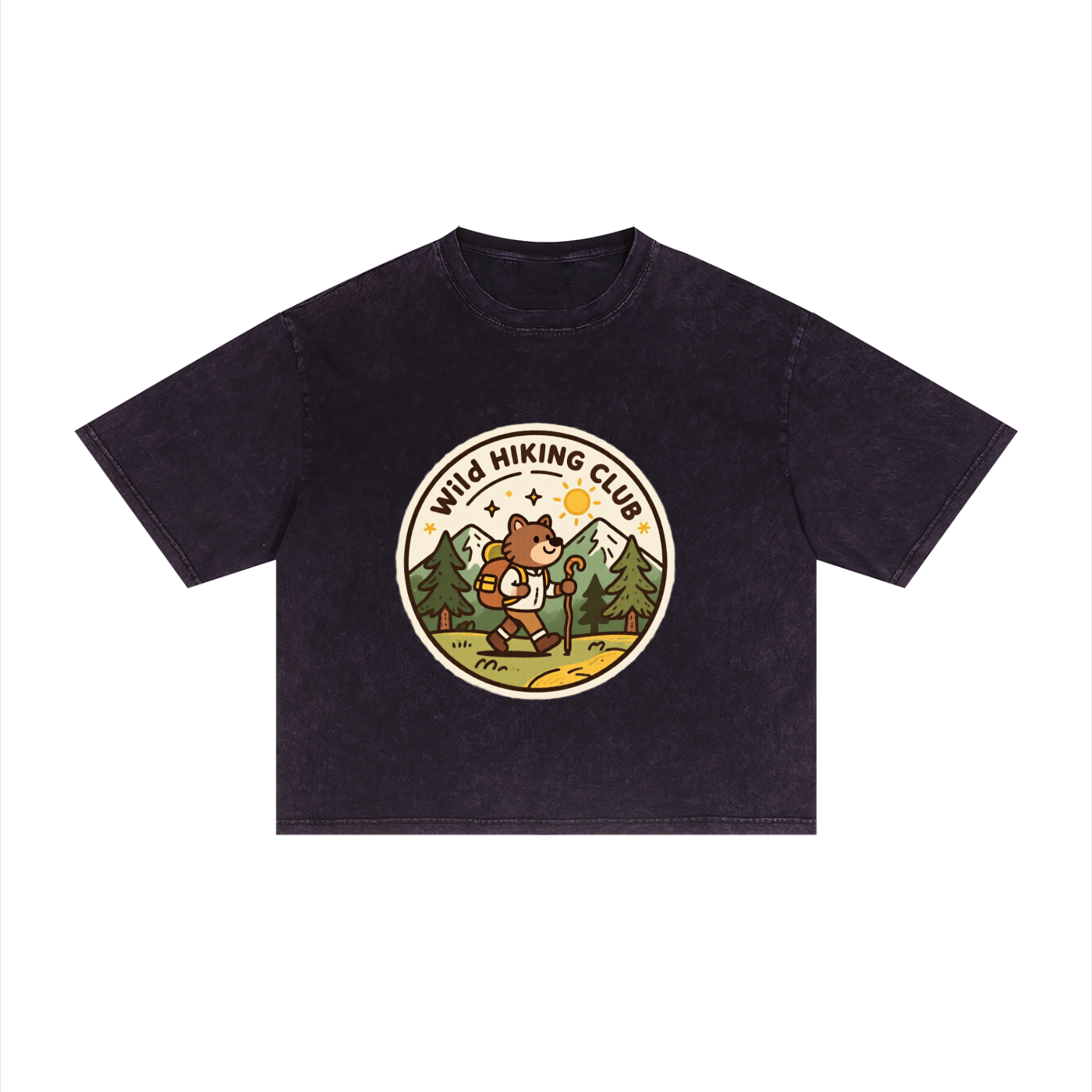 Mineral Wash Boxy Tee | Wild Hiking Club