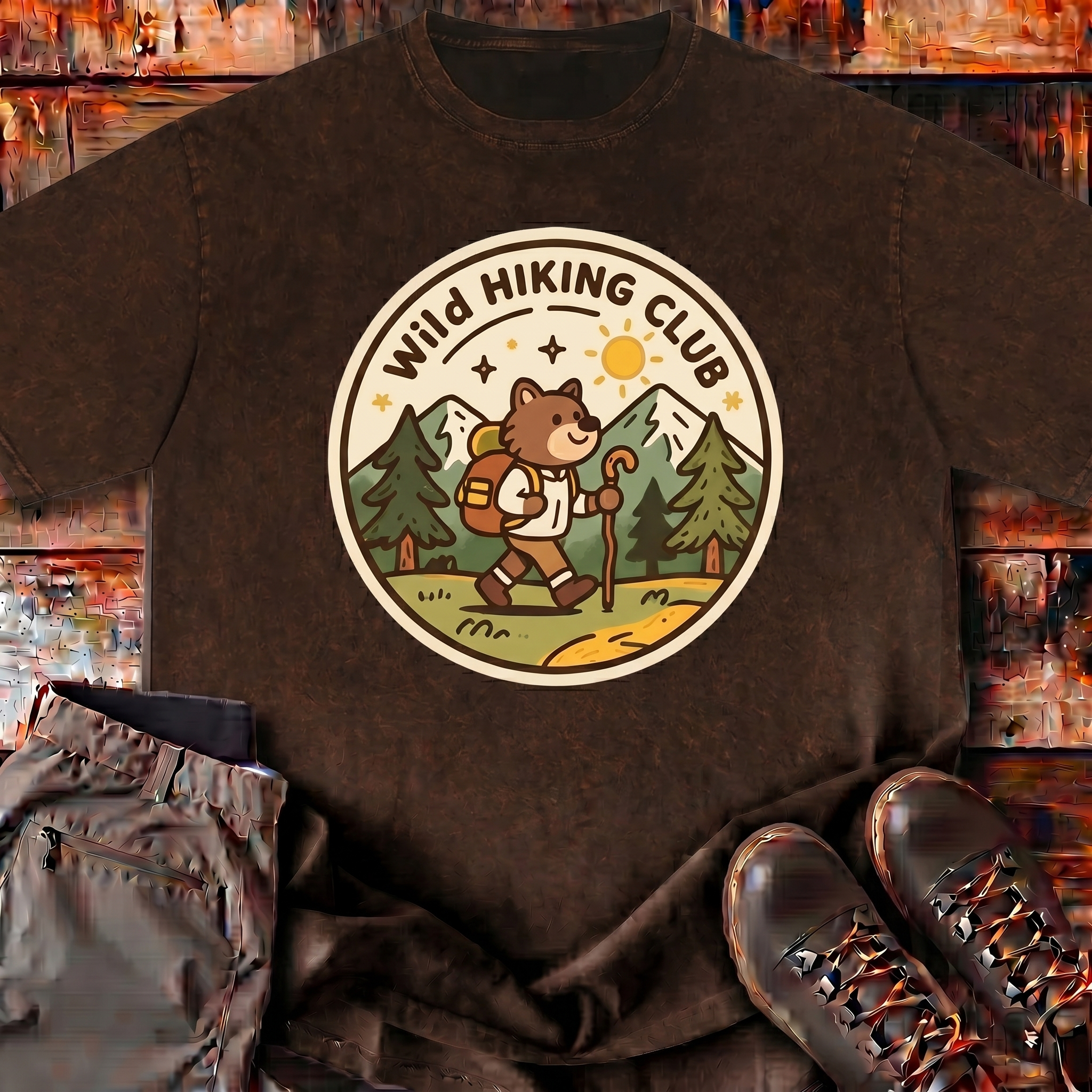 Mineral Wash Boxy Tee | Wild Hiking Club