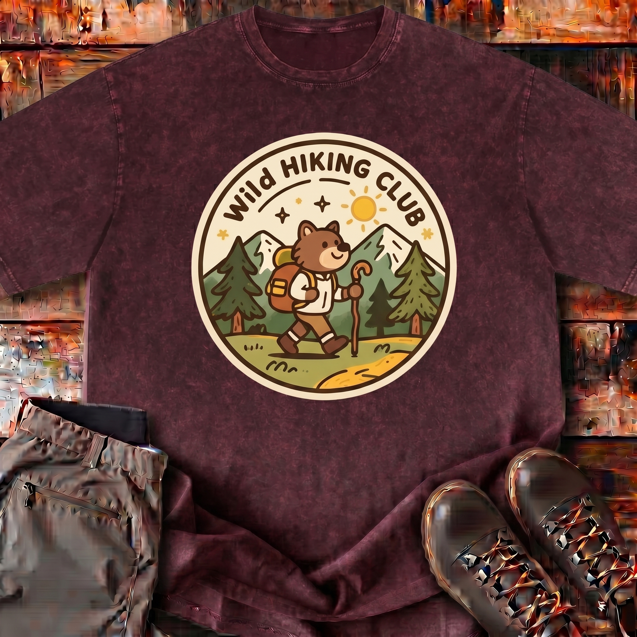 Mineral Wash Boxy Tee | Wild Hiking Club